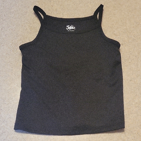 Justice Floral Kids Top - Black, Pink, Yellow With Black Tank SIZE 6/7 - Picture 3 of 5